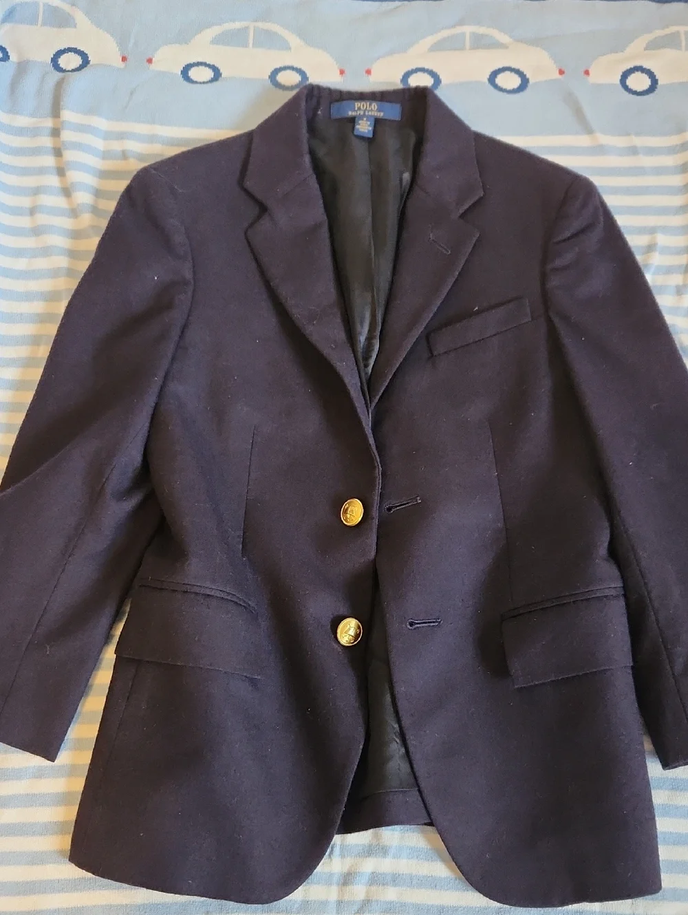 Ralph Lauren Navy Blazer with Gold Logo Label